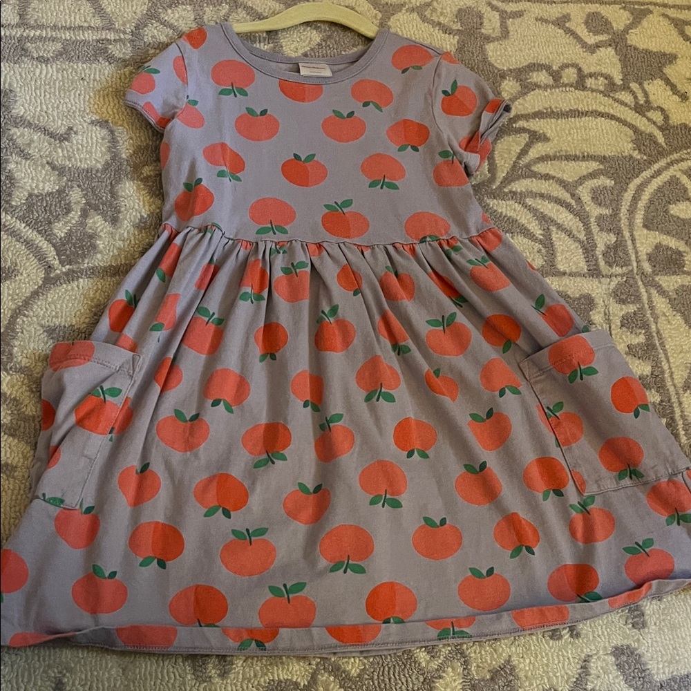 Hanna Andersson Peach Print Short Sleeve Dress - Lavender & Orange